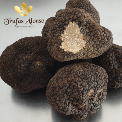 Summer truffle. Several truffles, one of them with a cut.