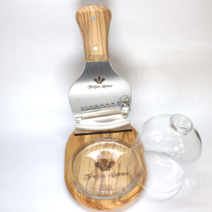 Set base de madera con campana de cristal y laminador: